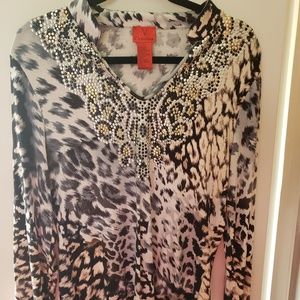 Christina Animal Print long sleeve shirt